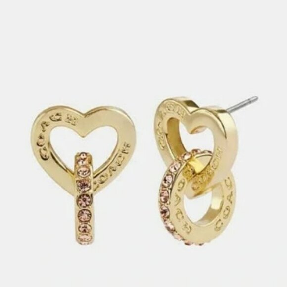 NWT Coach Heart Circle Earring*Retails$98 - Picture 1 of 6